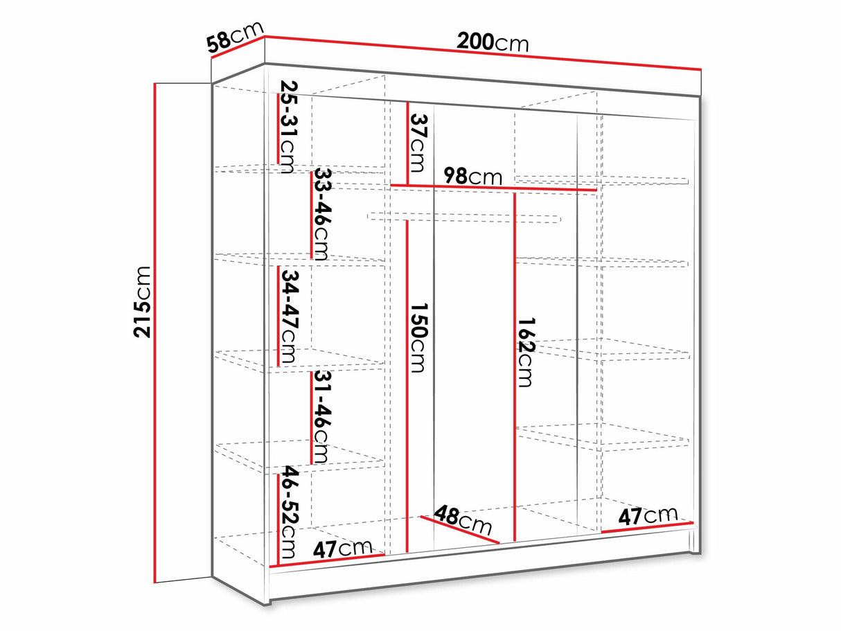 Gardróbszekrény Derby I (Genewa I), Szín: Kasmír