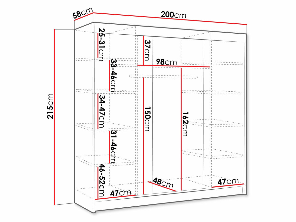 Gardróbszekrény Derby II (Genewa II), Szín: Kasmír