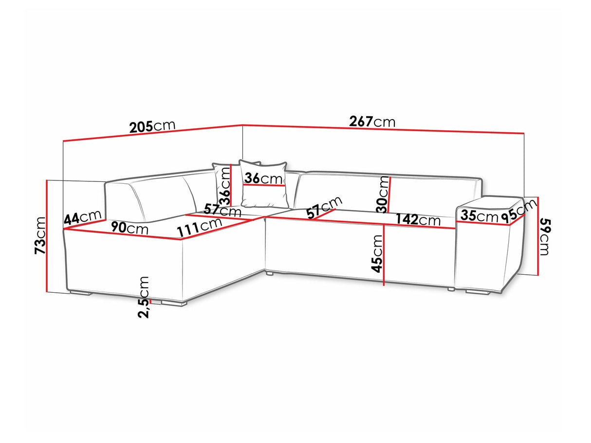 Sarokkanapé Lordin (Ardisia), Szín: Baloo 2074, Változatok: Balos