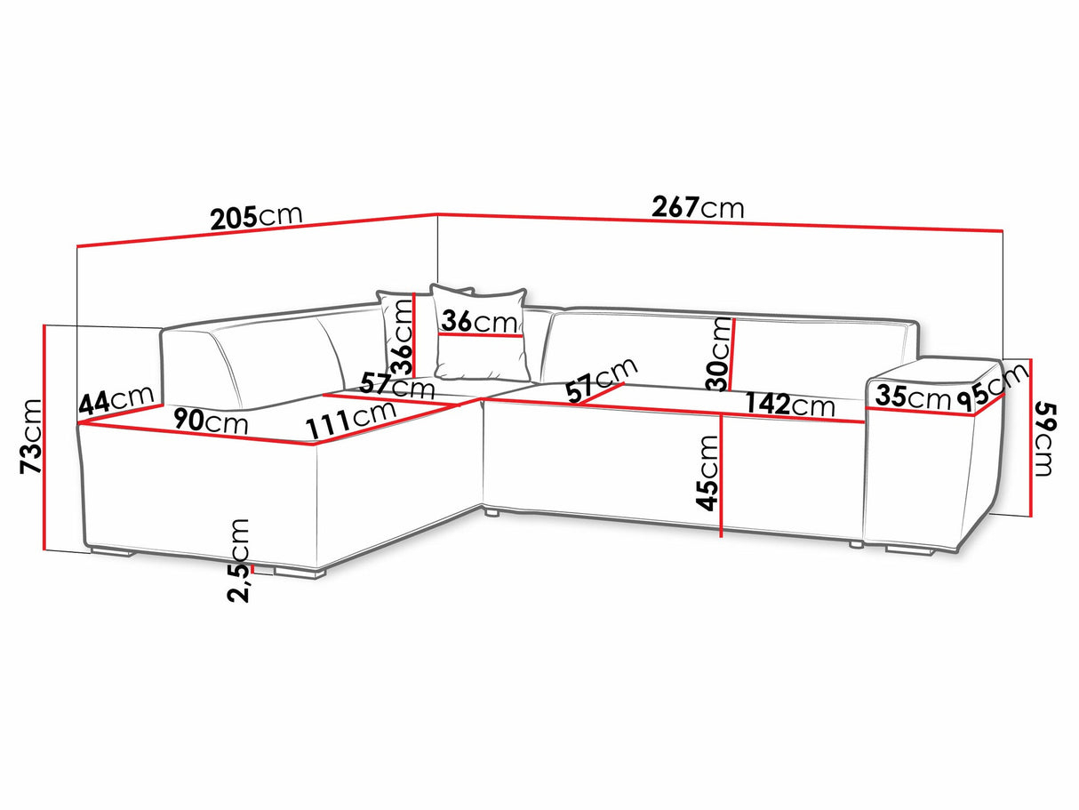 Sarokkanapé Lordin (Ardisia), Szín: Poso 100, Változatok: Jobbos