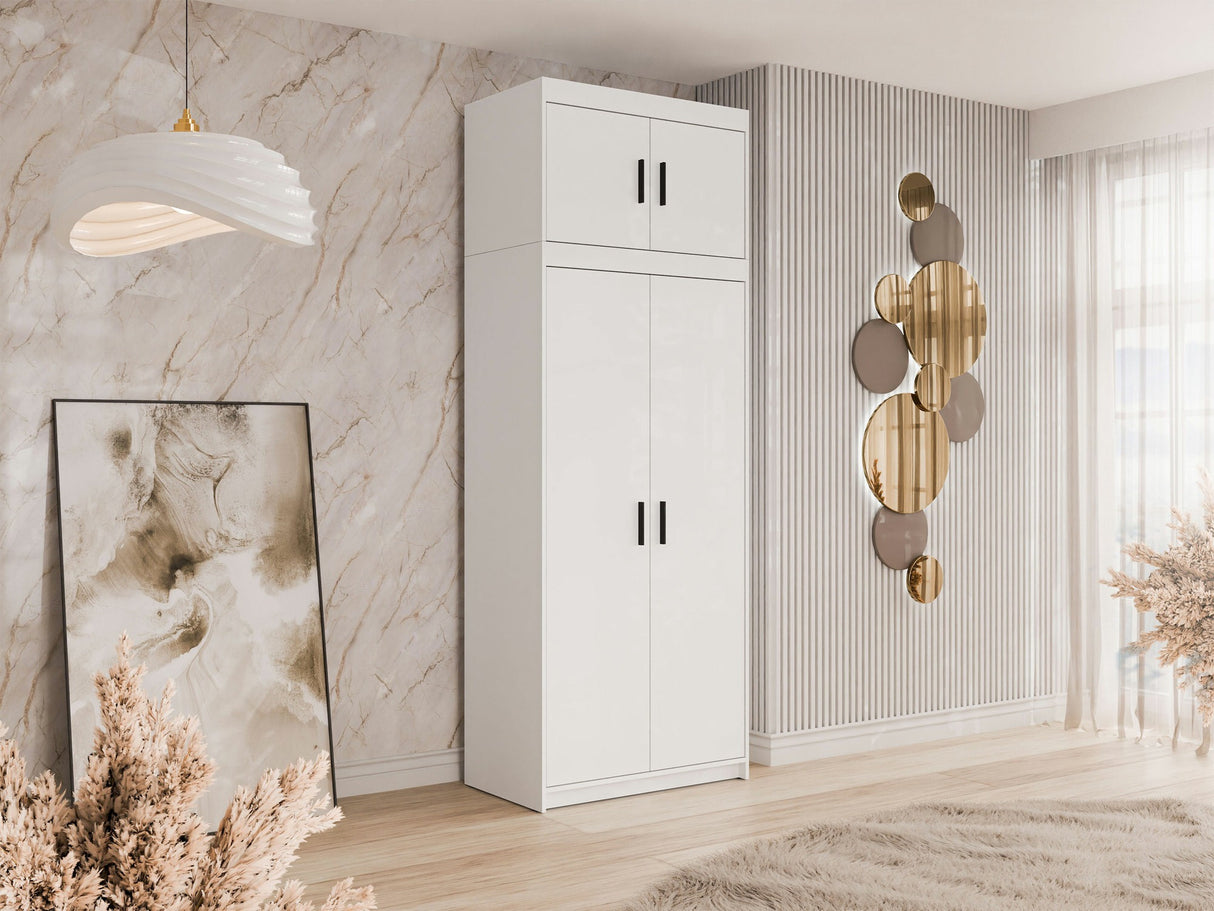 Gardróbszekrény ELENA (Melen 2D) II, Szín: Fehér