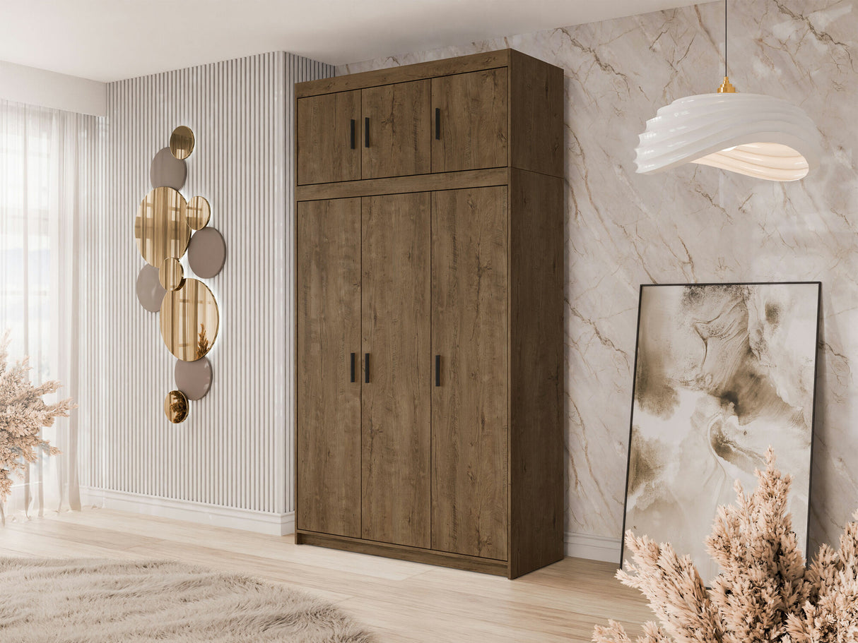 Gardróbszekrény Elena (Melen 3D) III, Szín: Lefkas tölgy