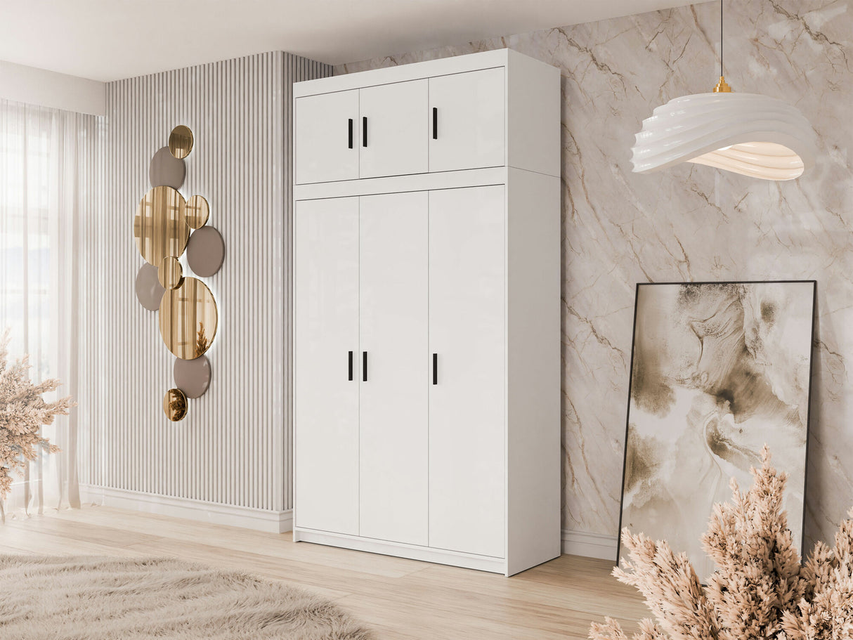 Gardróbszekrény Elena (Melen 3D) III, Szín: Fehér