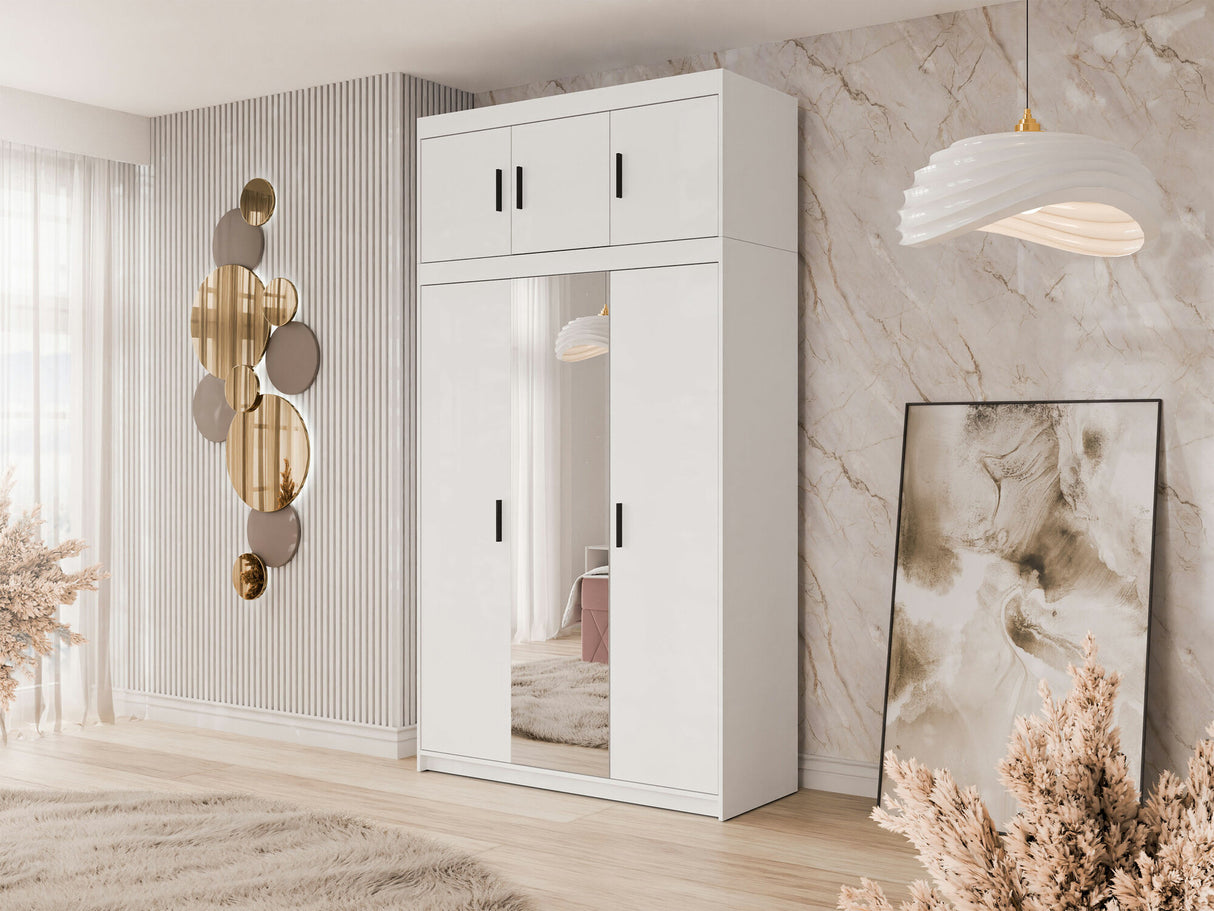 Gardróbszekrény ELENA (Melen 3D) IV, Szín: Fehér