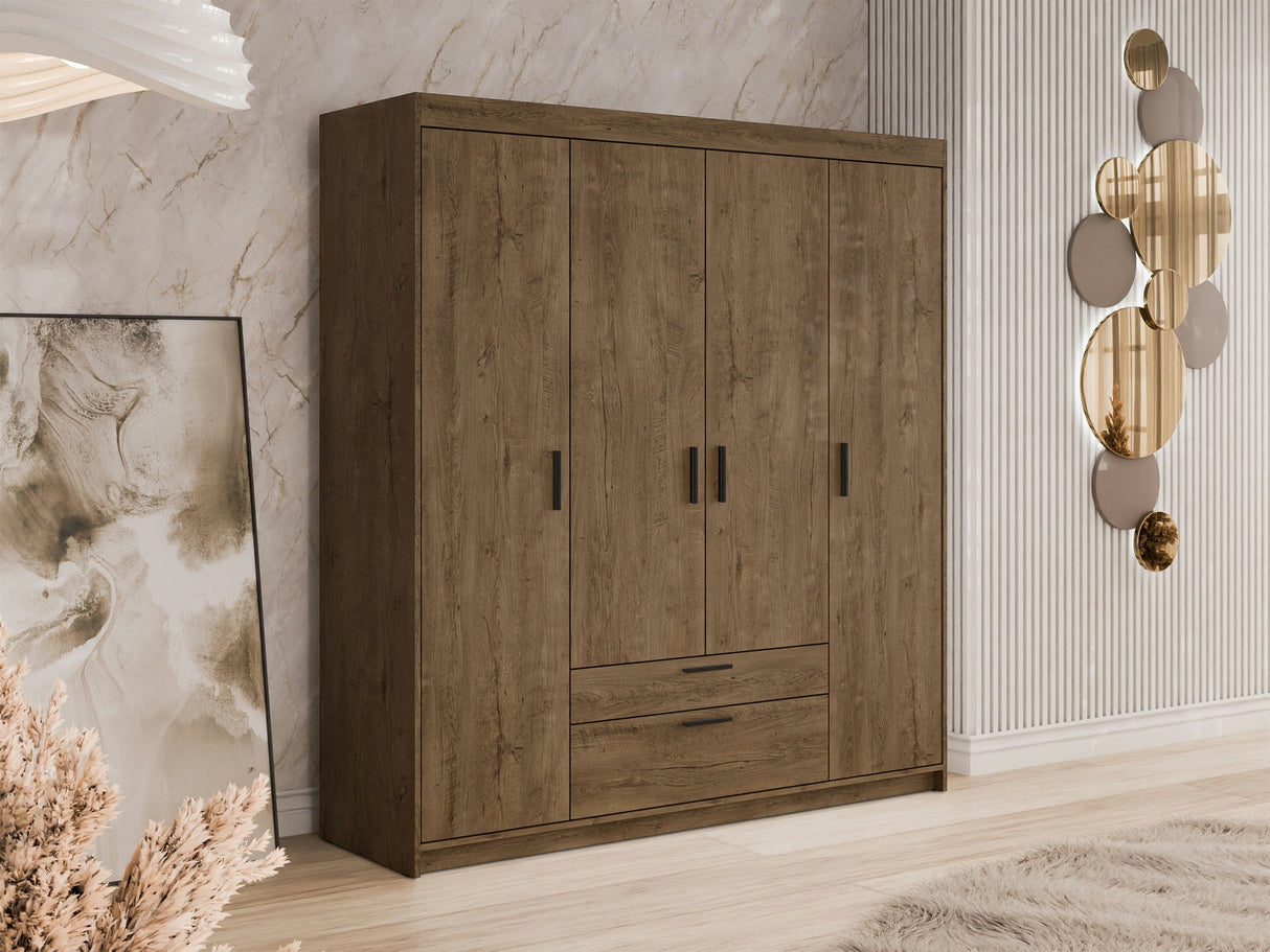 Gardróbszekrény ELENA (Melen 4D) II, Szín: Lefkas tölgy