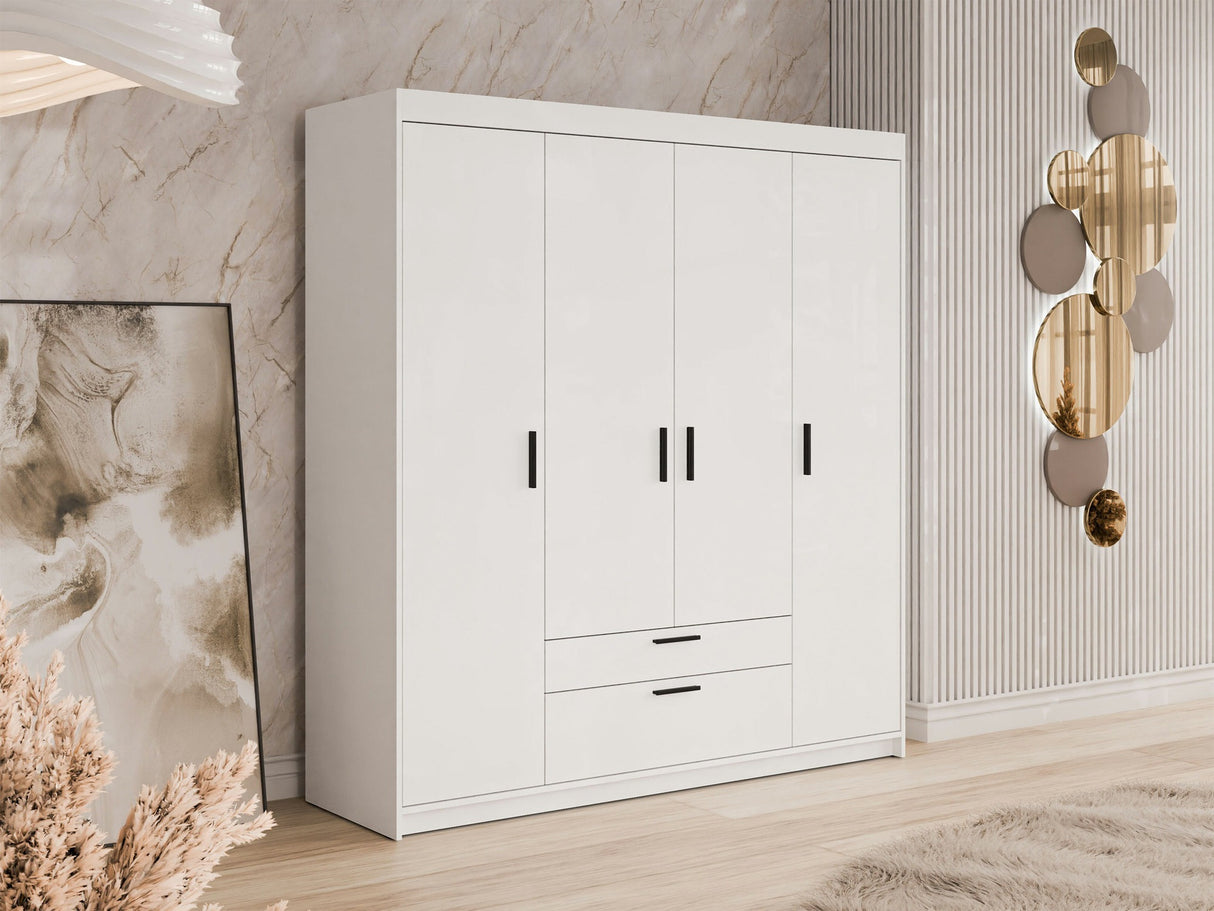 Gardróbszekrény ELENA (Melen 4D) II, Szín: Fehér