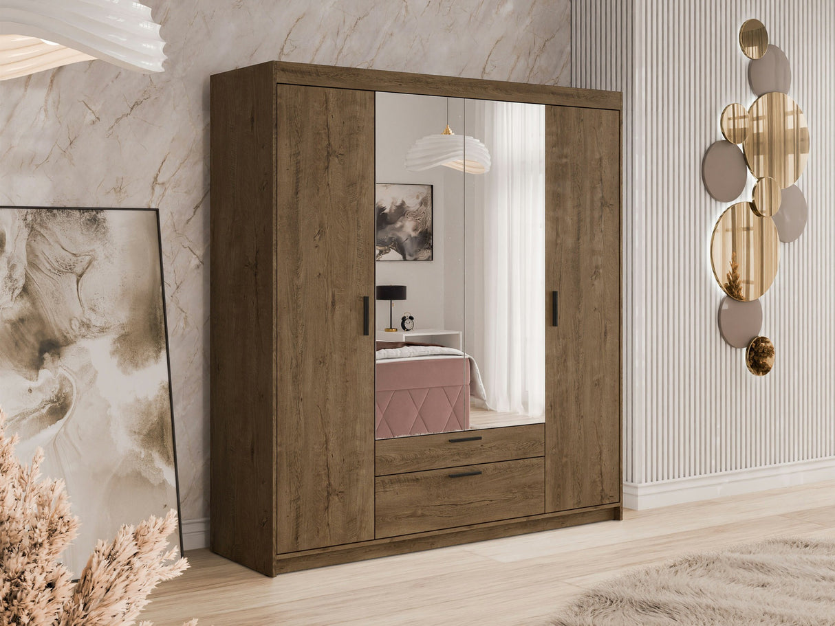 Gardróbszekrény ELENA (Melen 4D) III, Szín: Lefkas tölgy