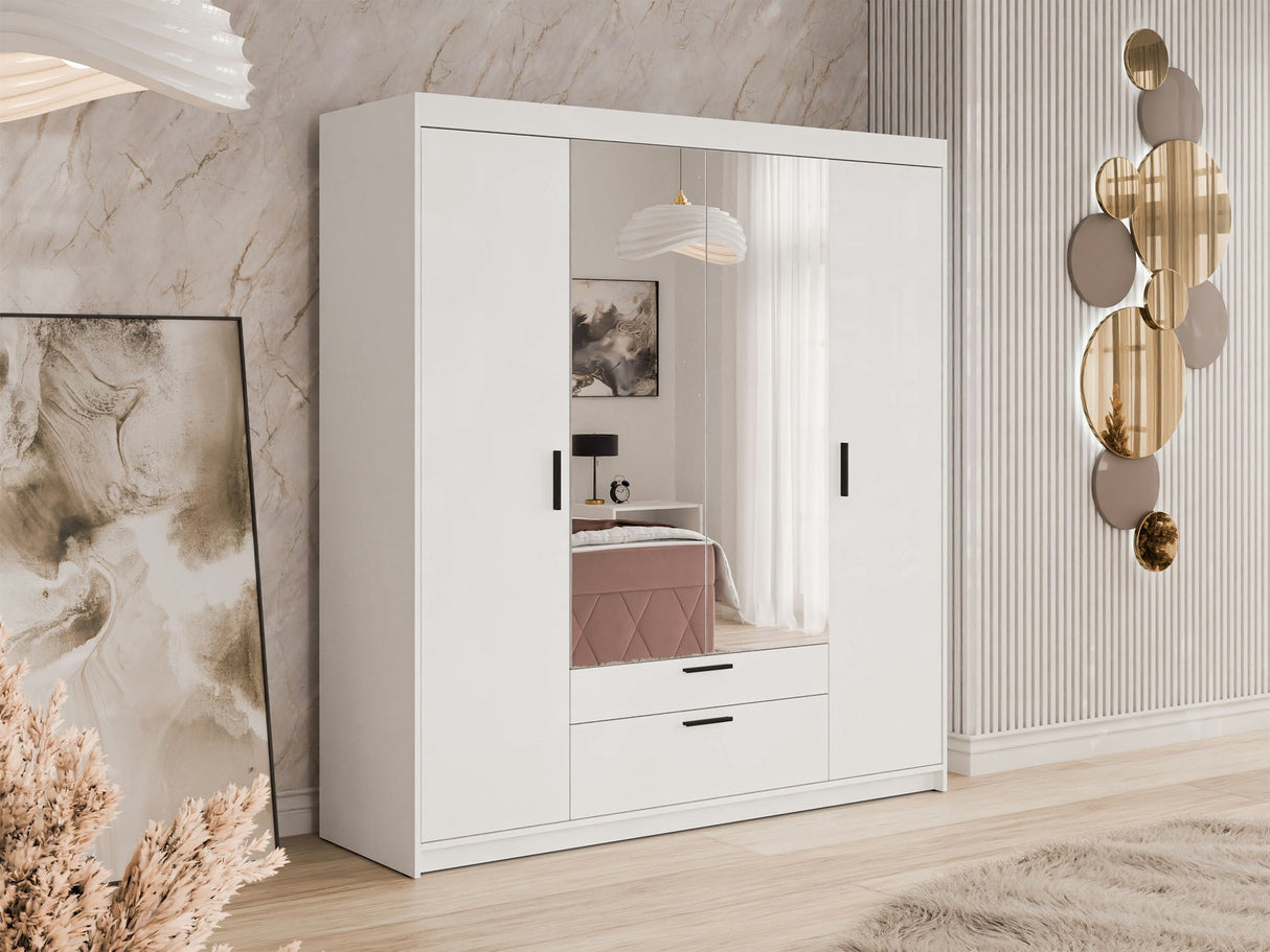 Gardróbszekrény ELENA (Melen 4D) III, Szín: Fehér