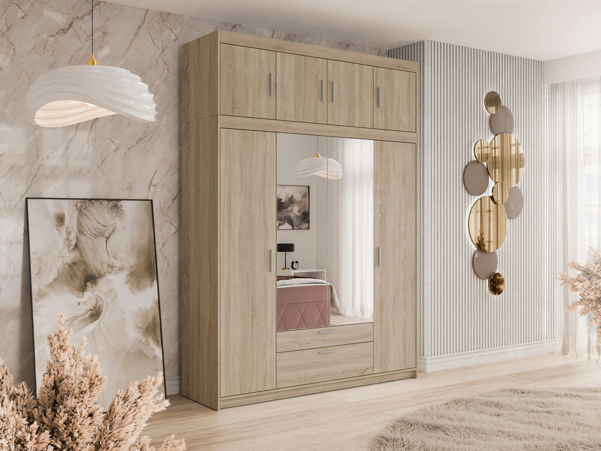 Gardróbszekrény ELENA (Melen 4D) IV, Szín: Sonoma tölgy