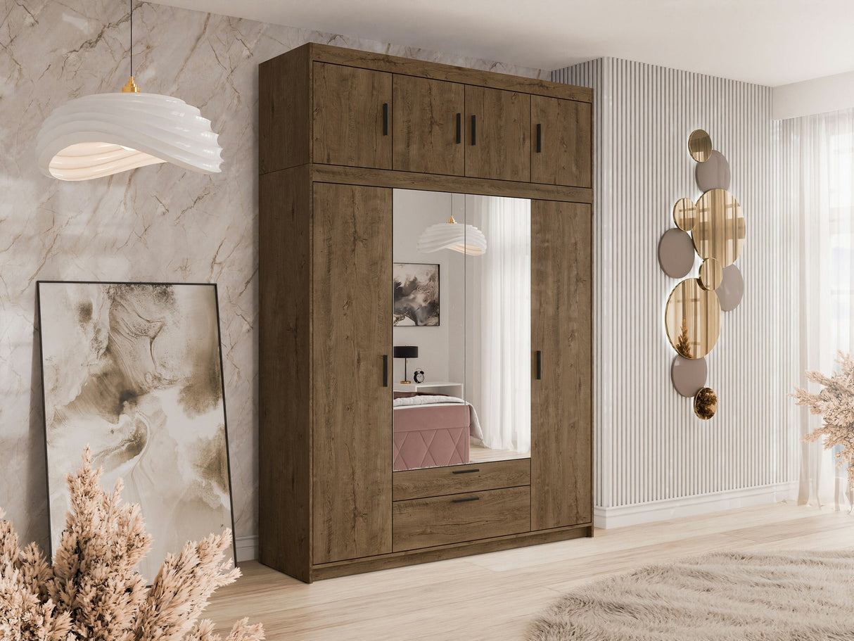 Gardróbszekrény ELENA (Melen 4D) IV, Szín: Lefkas tölgy