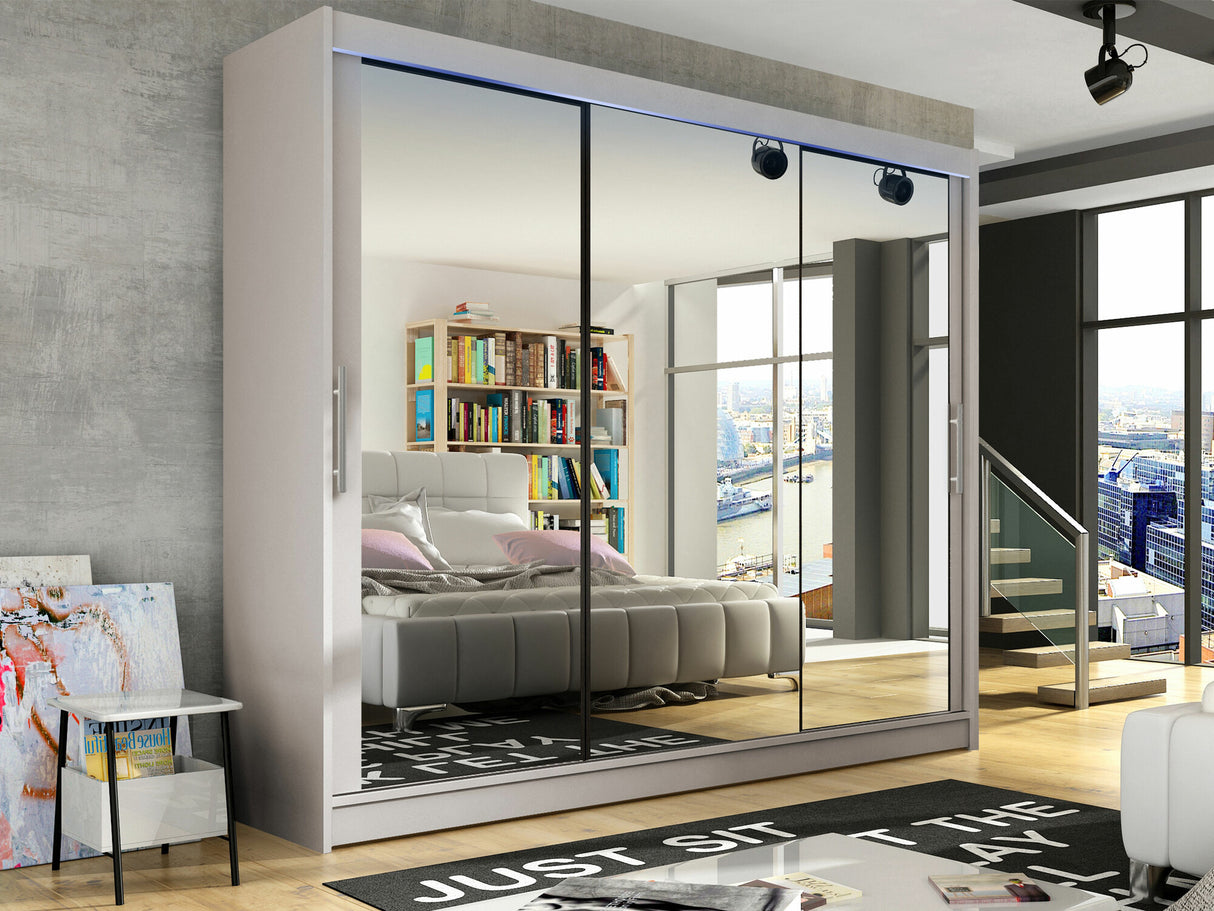 Gardróbszekrény Aston III (Dasto III), Szín: Kasmír, Led világítás: Igen