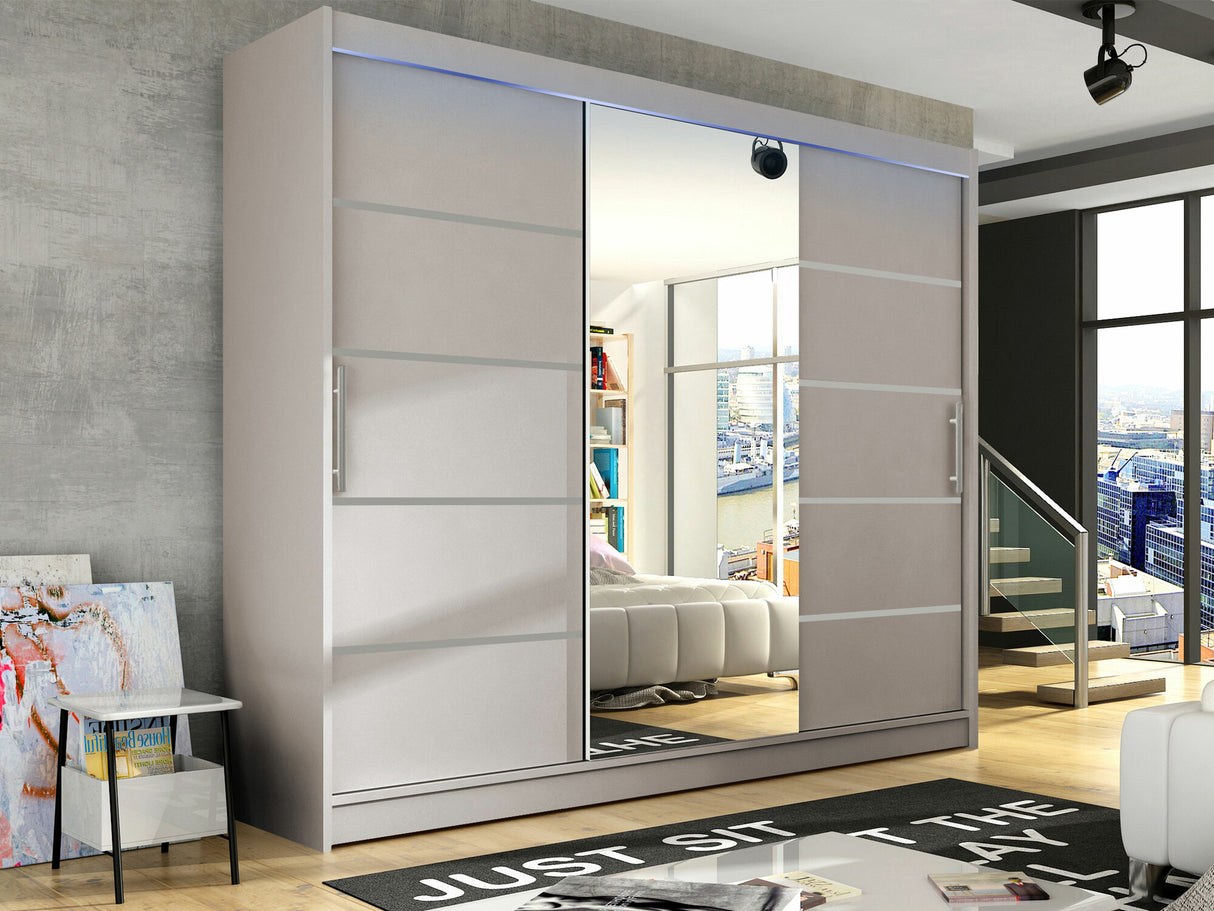 Gardróbszekrény Aston VI (Dasto), Szín: Kasmír, Led világítás: Igen