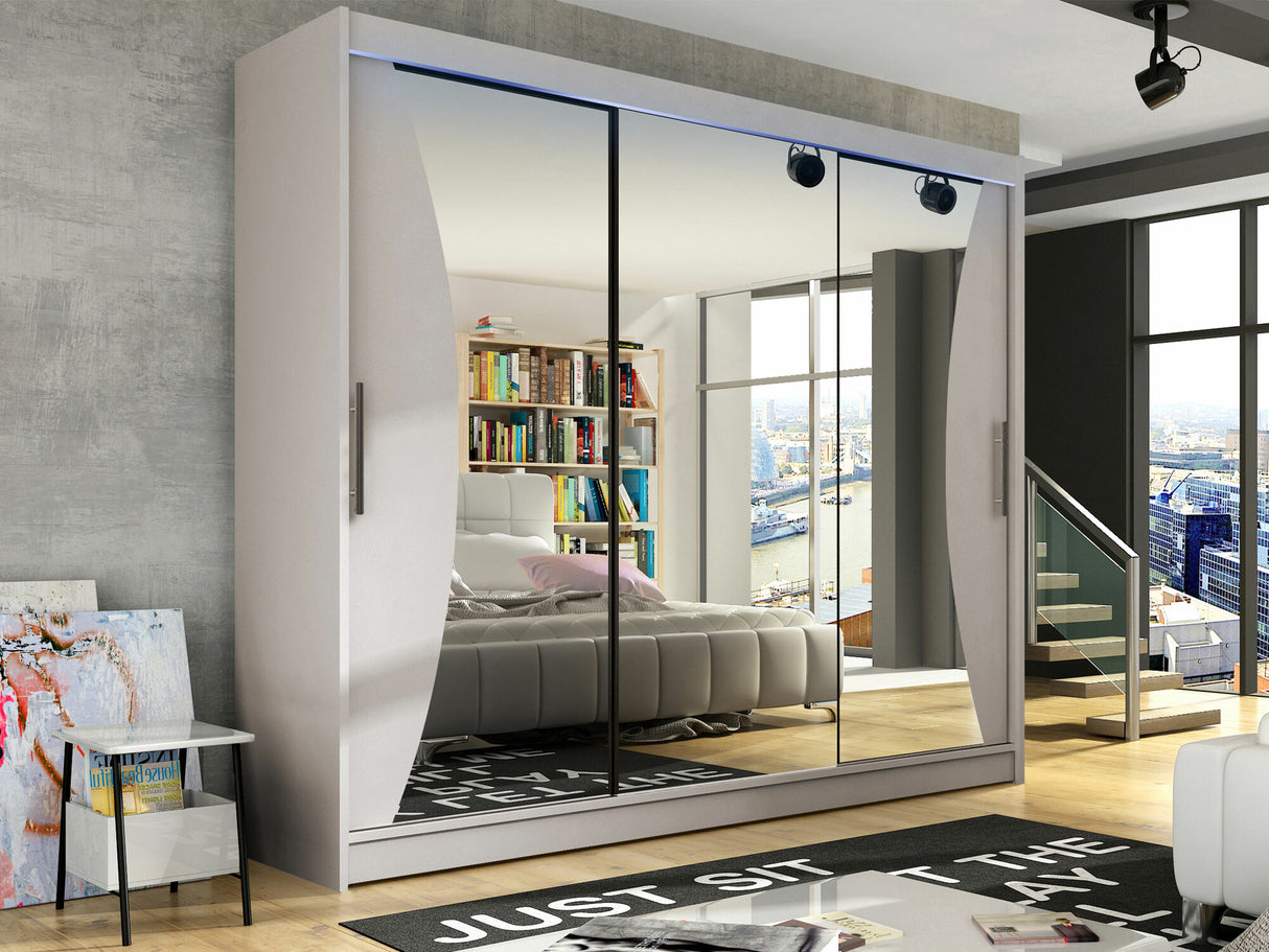 Gardróbszekrény Aston IV, Szín: Kasmír, Led világítás: Igen