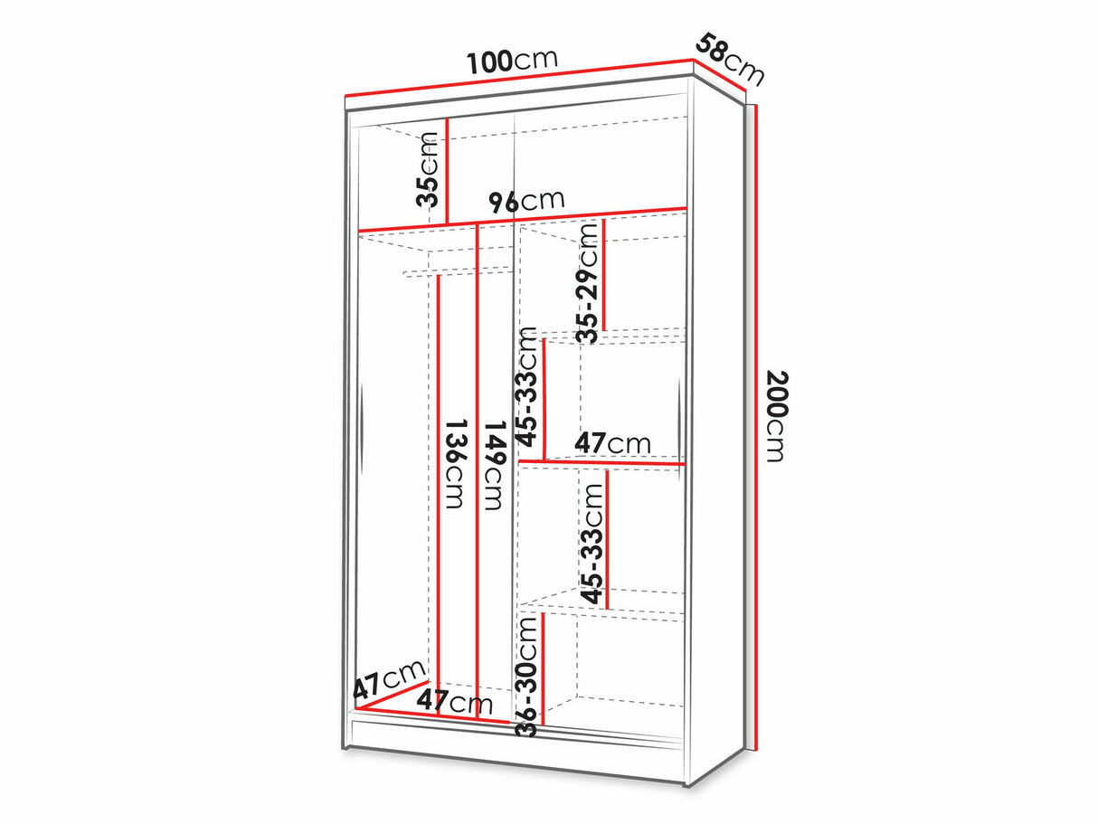 Gardróbszekrény Costa VI (Kamabi VI), Szín: Kasmír
