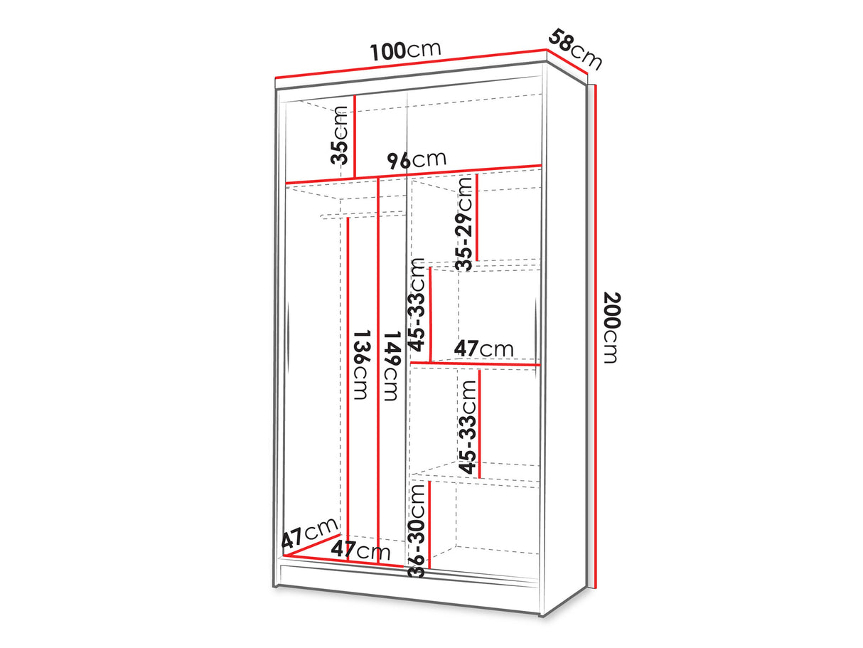 Gardróbszekrény Costa VII (Kamabi VII), Szín: Fehér + Artisan tölgy