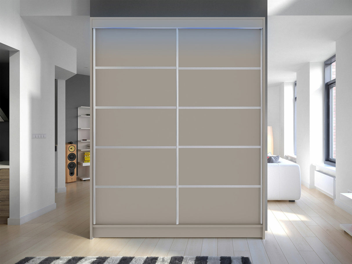 Gardróbszekrény Caminem IV (Belgia IV), Szín: Kasmír, Led világítás: Igen