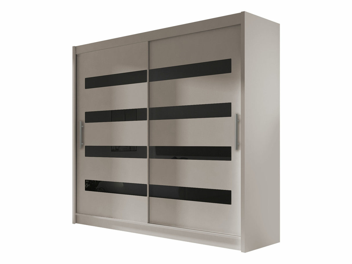 Gardróbszekrény Bega XI (London XI), Szín: Kasmír + Fekete, Led világítás: Nem