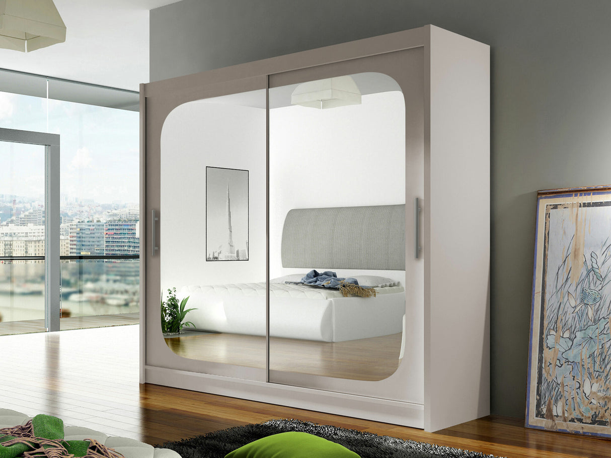 Gardróbszekrény Bega VIII (London), Szín: Kasmír, Led világítás: Nem