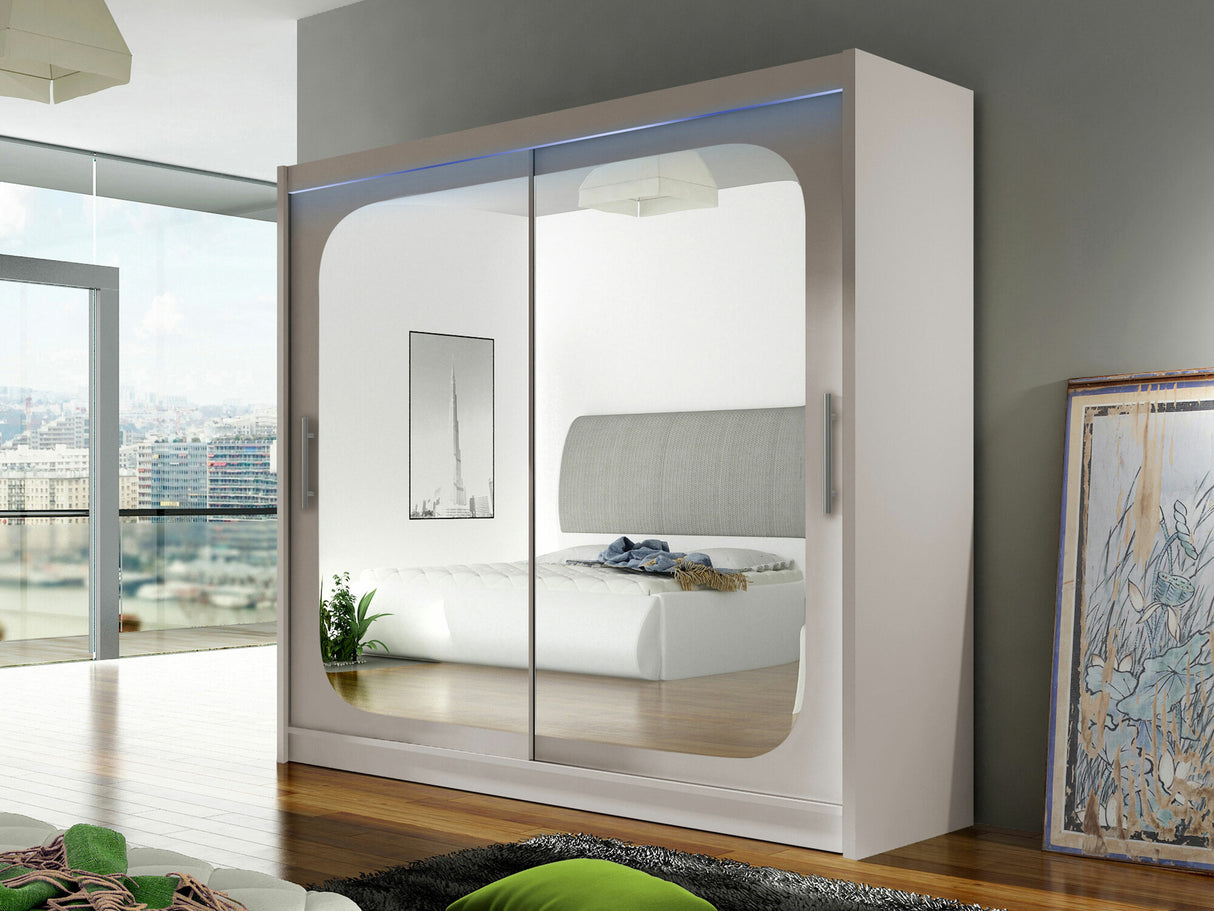 Gardróbszekrény Bega VIII (London), Szín: Kasmír, Led világítás: Igen