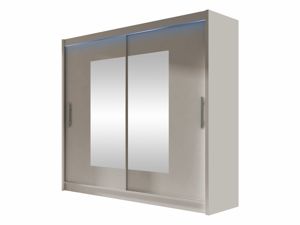 Gardróbszekrény Bega 180 VII (London), Szín: Kasmír, Led világítás: Igen