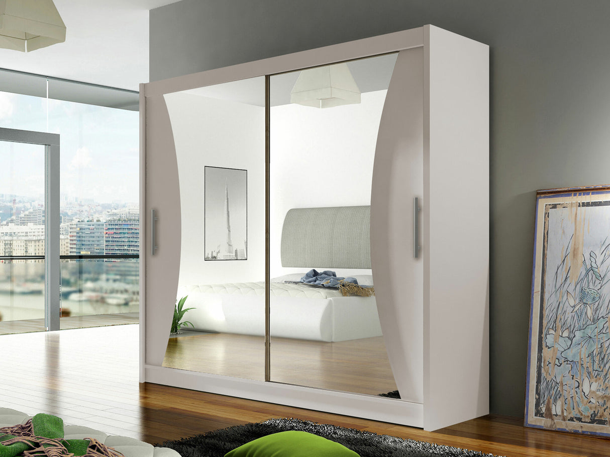 Gardróbszekrény Bega V (London), Szín: Kasmír, Led világítás: Nem