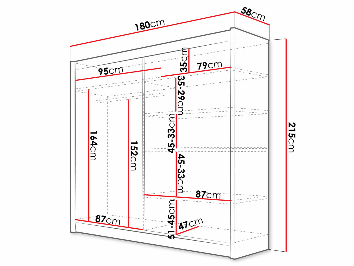 Gardróbszekrény Bega V (London), Szín: Kasmír, Led világítás: Nem