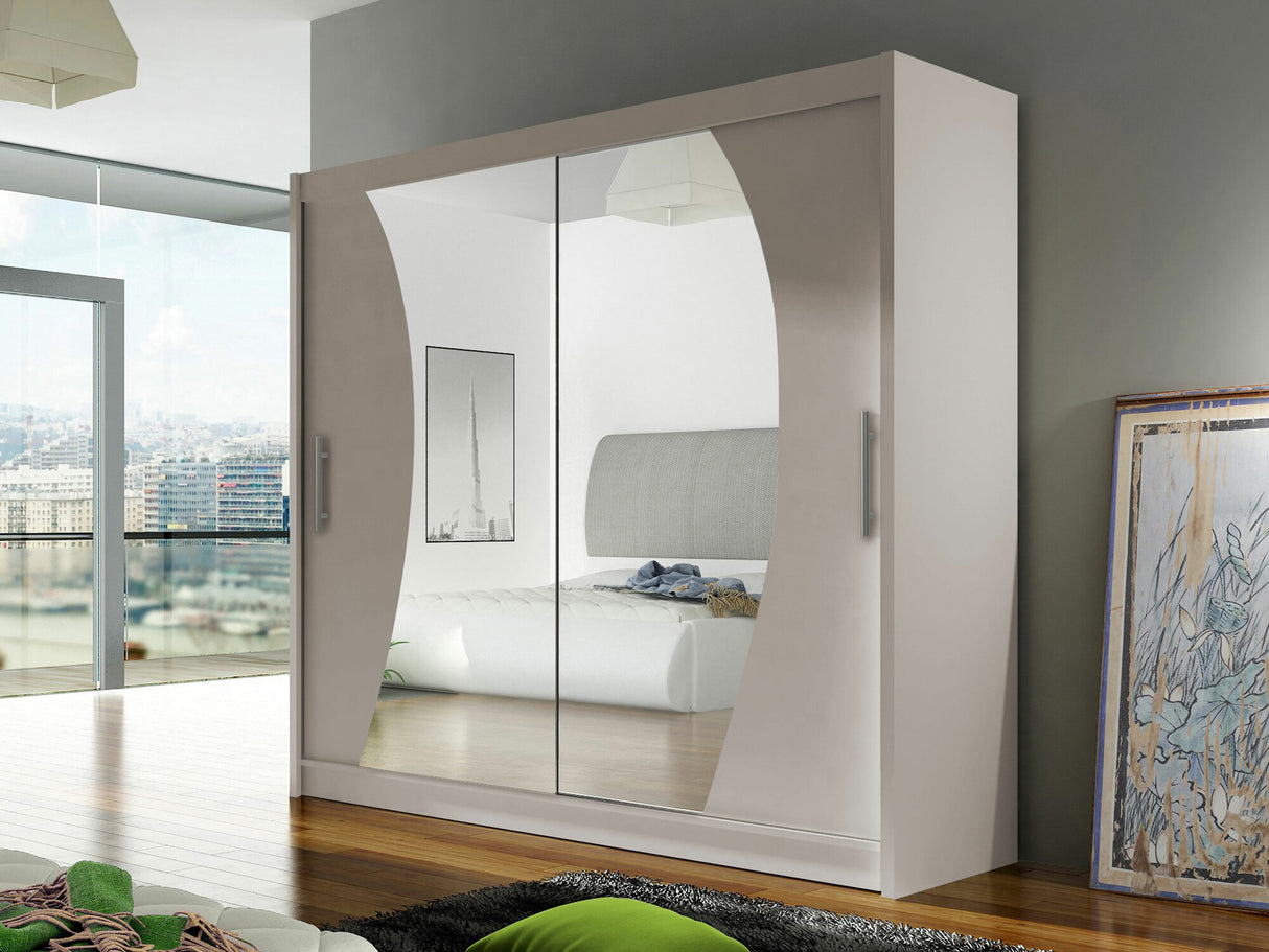 Gardróbszekrény Bega IX (London), Szín: Kasmír, Led világítás: Nem