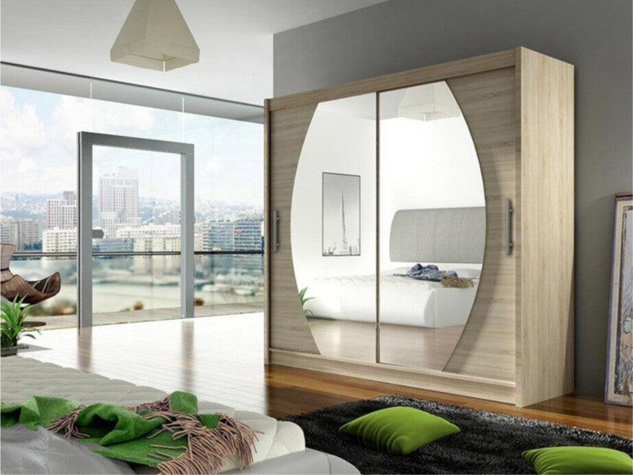 Gardróbszekrény Bega 180 IV (London), Szín: Sonoma tölgy, Led világítás: Nem