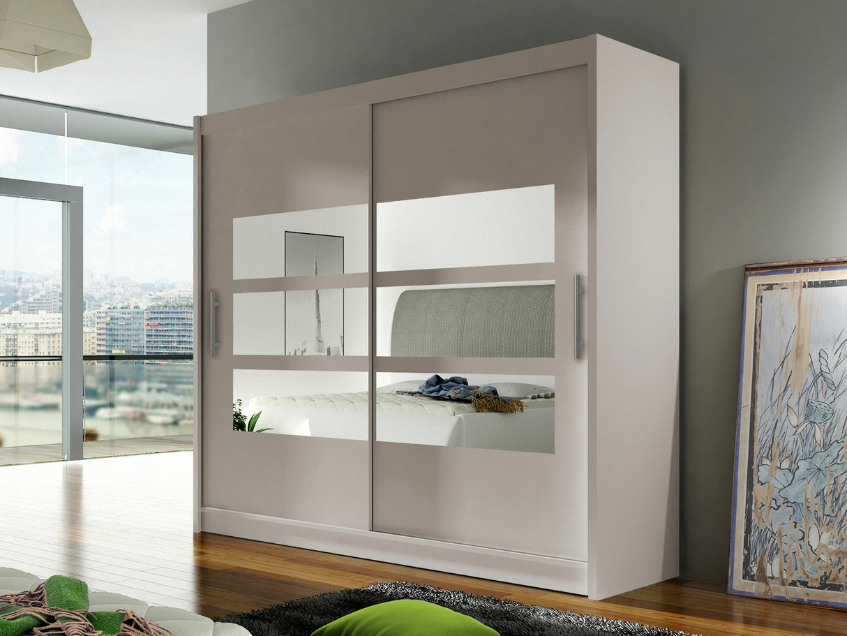 Gardróbszekrény Bega 180 III (London), Szín: Kasmír, Led világítás: Nem