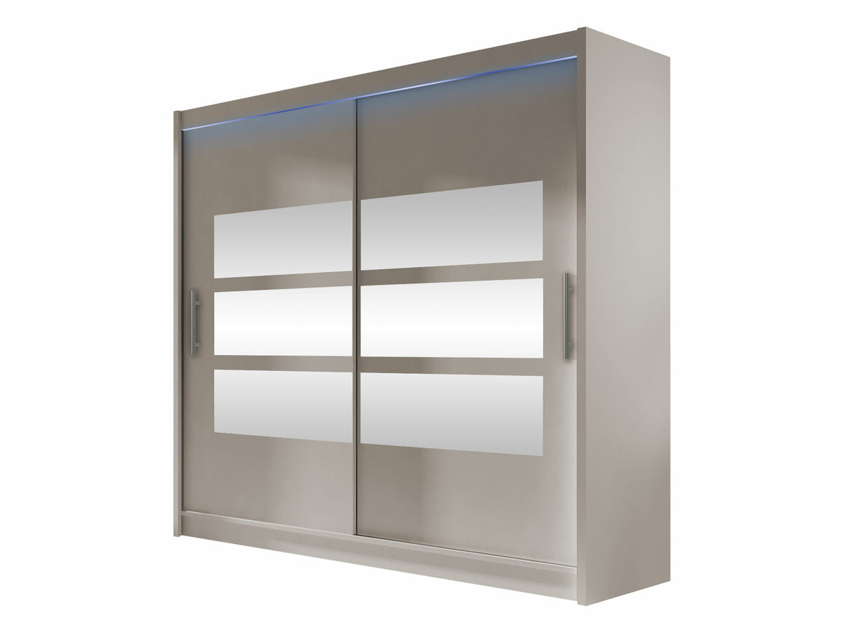 Gardróbszekrény Bega 180 III (London), Szín: Kasmír, Led világítás: Igen