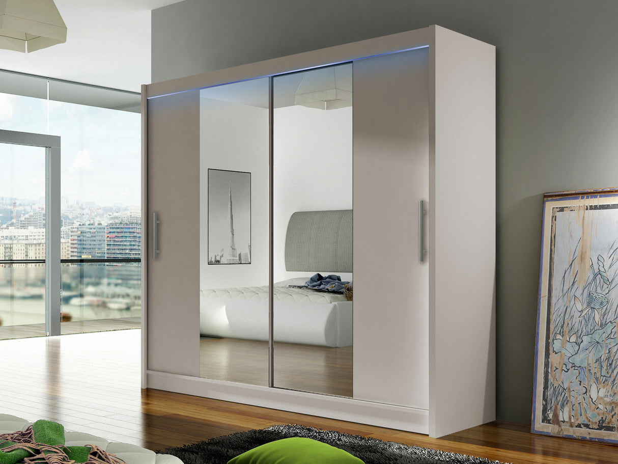 Gardróbszekrény Bega II (London), Szín: Kasmír, Led világítás: Igen