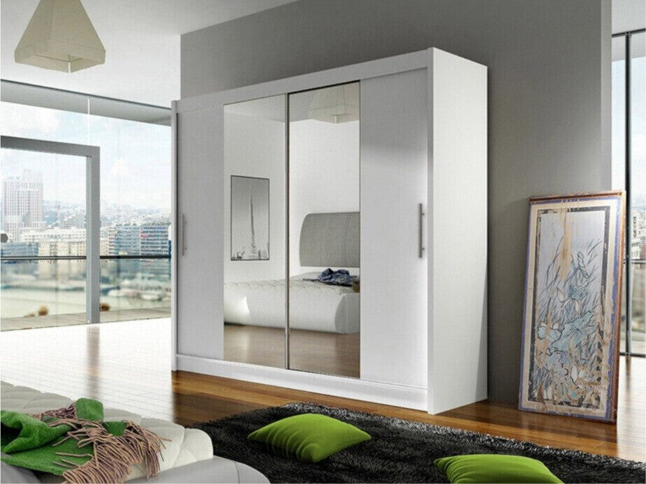 Gardróbszekrény Bega II (London), Szín: Fehér, Led világítás: Nem