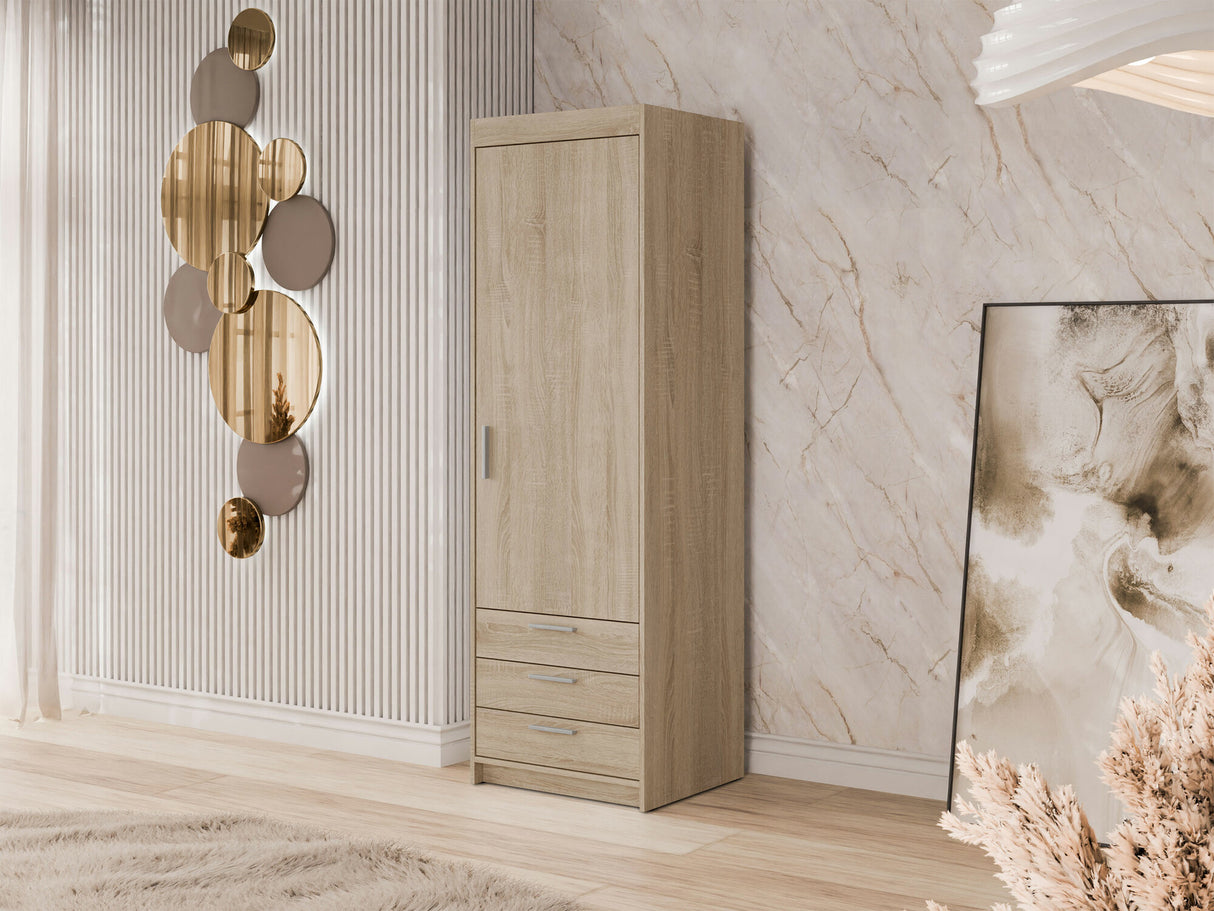 Könyvespolc Szafa ELENA 1D3S, Szín: Sonoma tölgy