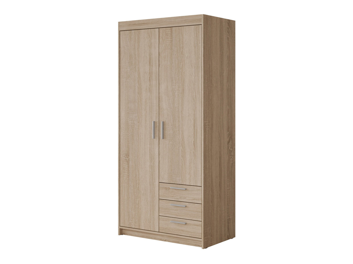 Gardróbszekrény Szafa ELENA 2D3S, Szín: Sonoma tölgy