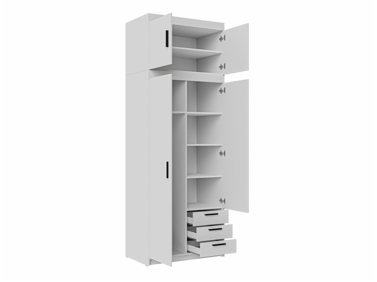 Gardróbszekrény Szafa ELENA 2D3S + nadstawka, Szín: Lefkas tölgy