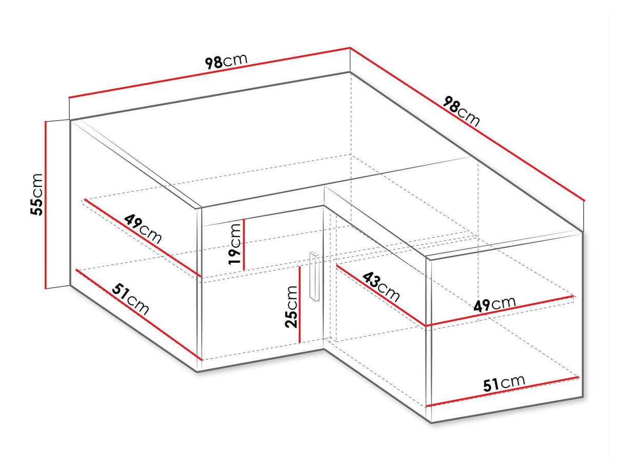 Sarokszekrény Nadstawka ELENA 02 NAR, Szín: Fehér
