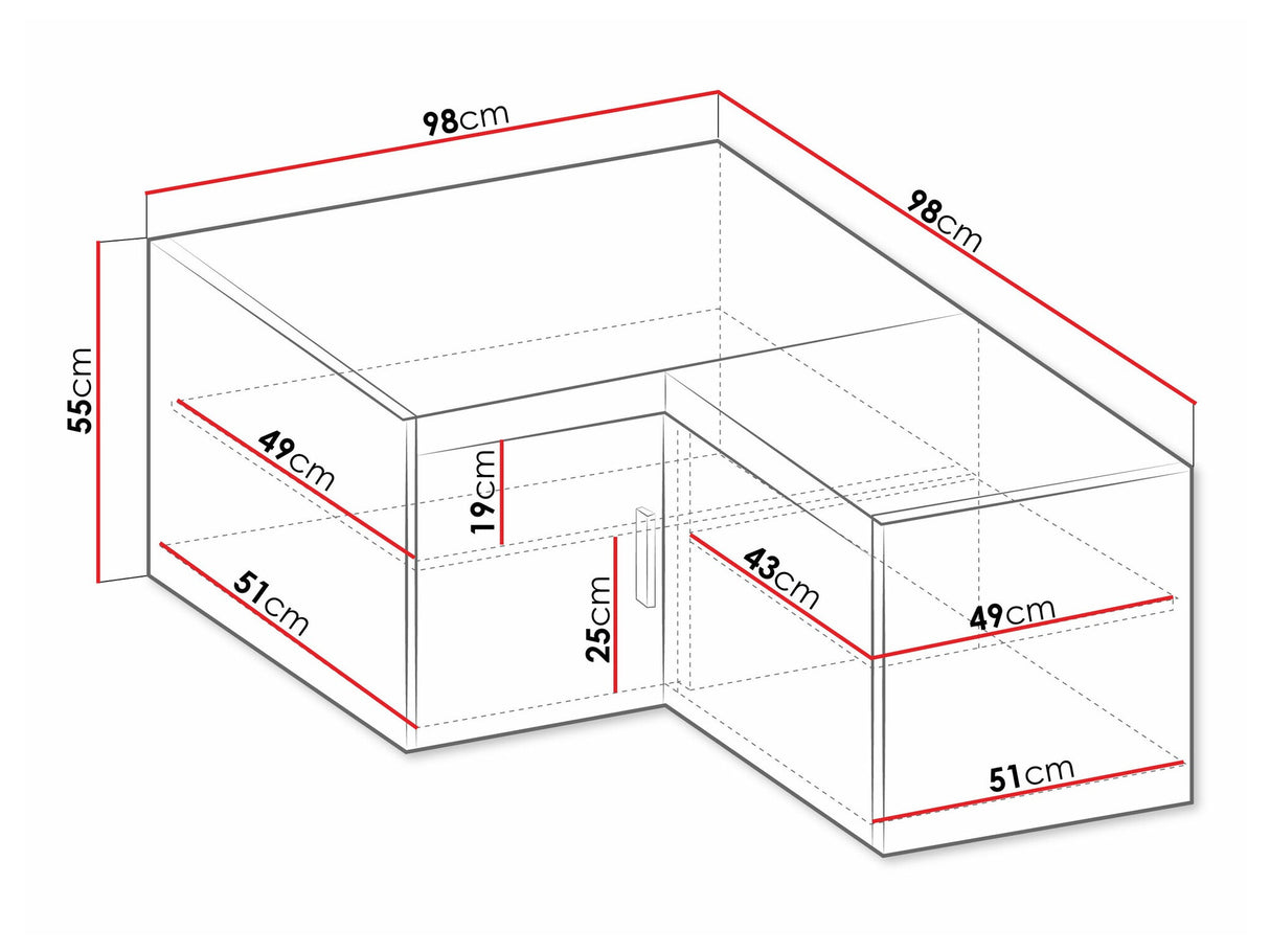 Sarokszekrény Nadstawka ELENA 02 NAR, Szín: Sonoma tölgy