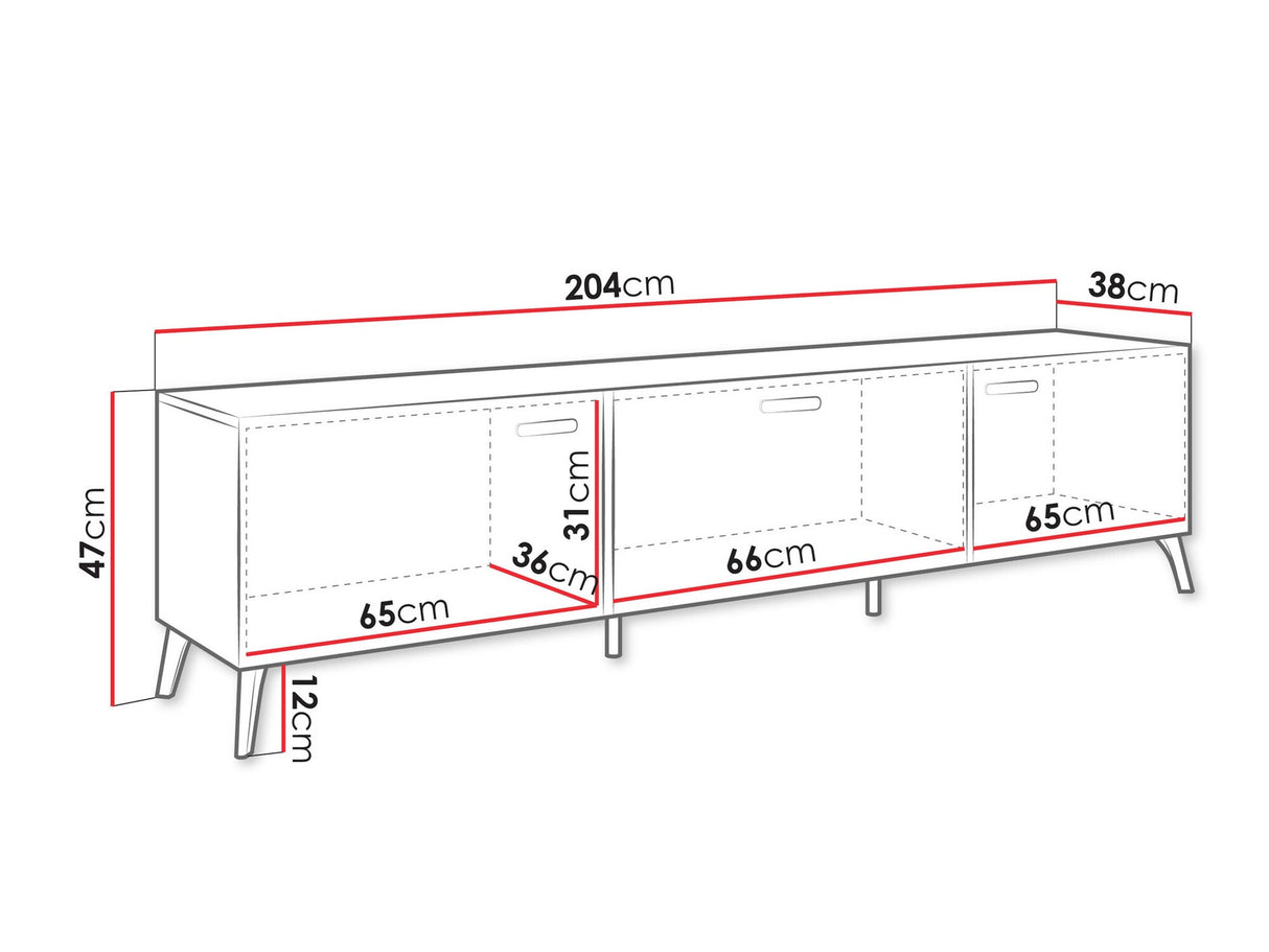 TV-állvány Szafka RTV PICRU 200 3D Kaszmir/Kaszmir połys (Kasmír + Fényes kasmír)