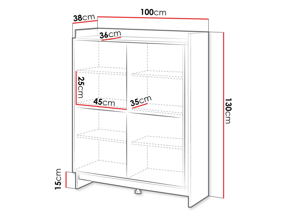 Szekrény Komoda PORTO 100 4D Dąb Cremona/Czarny