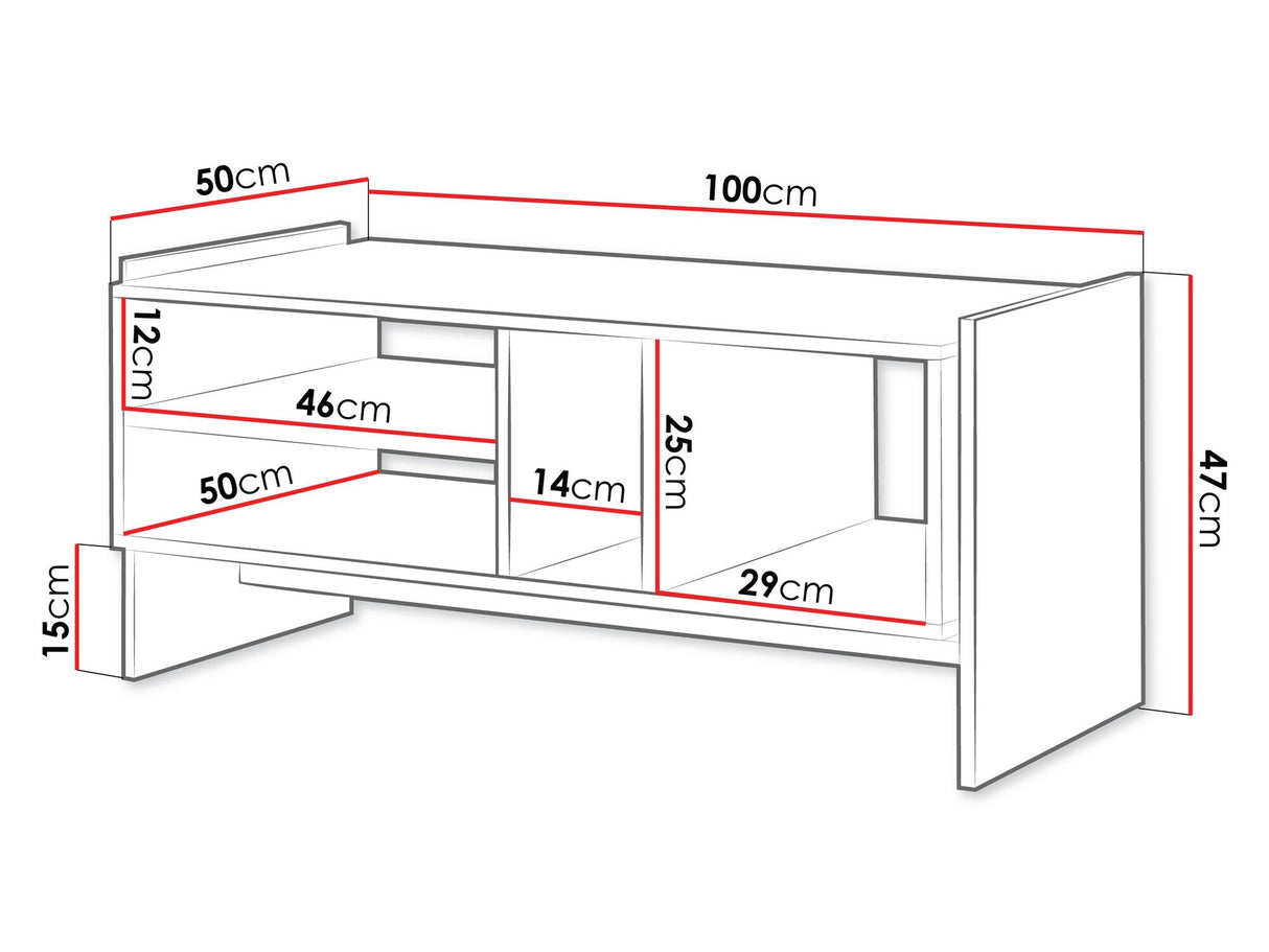 Dohányzóasztal Ława PORTO Dąb Cremona/Czarny