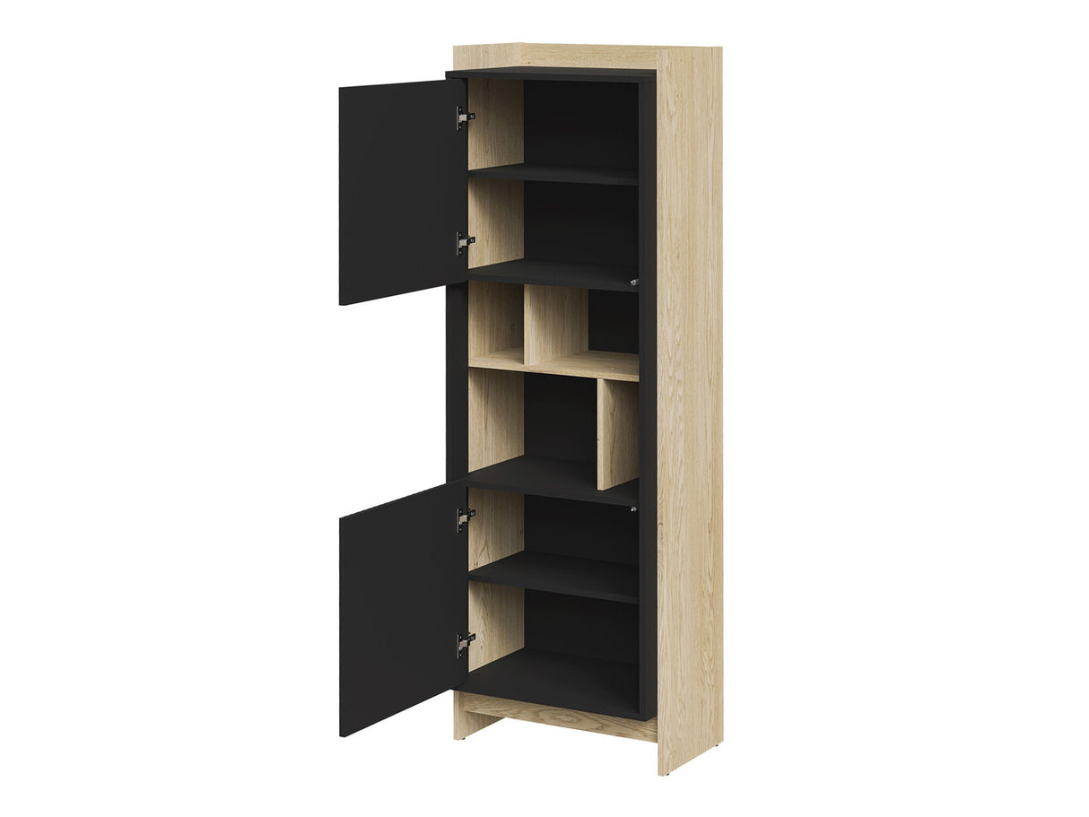 Könyvespolc Witryna PORTO Dąb Cremona/Czarny