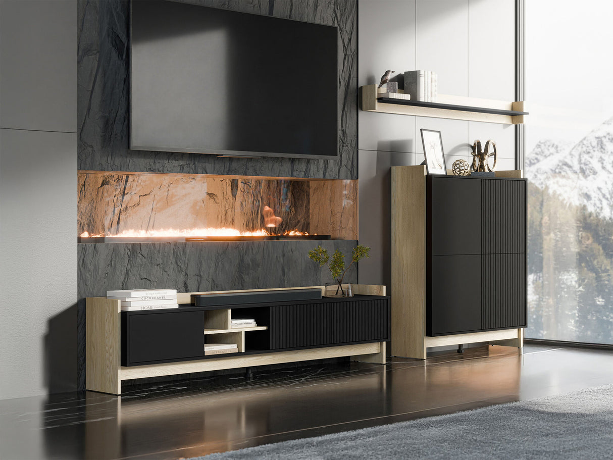 Nappali szett Meble PORTO II Dąb Cremona/Czarny