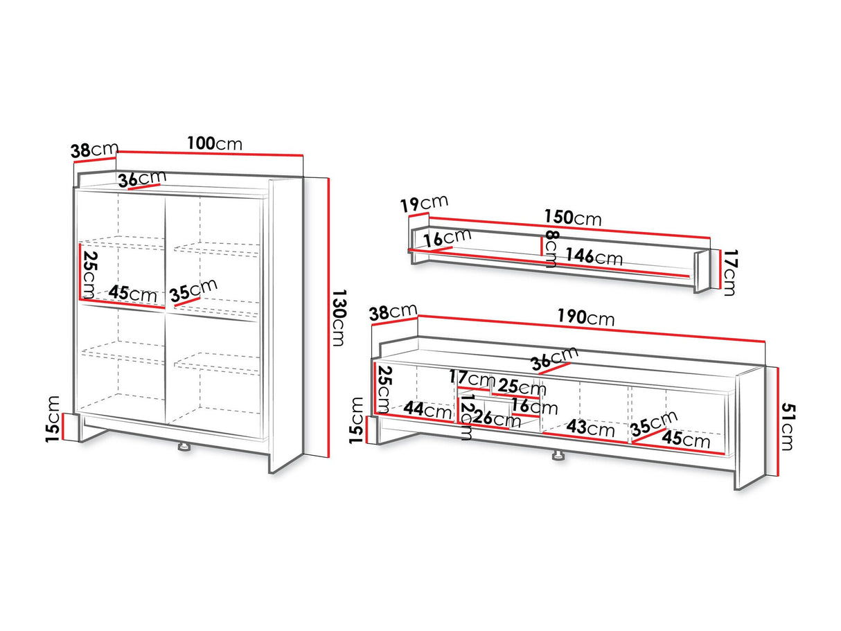 Nappali szett Meble PORTO II Dąb Cremona/Czarny