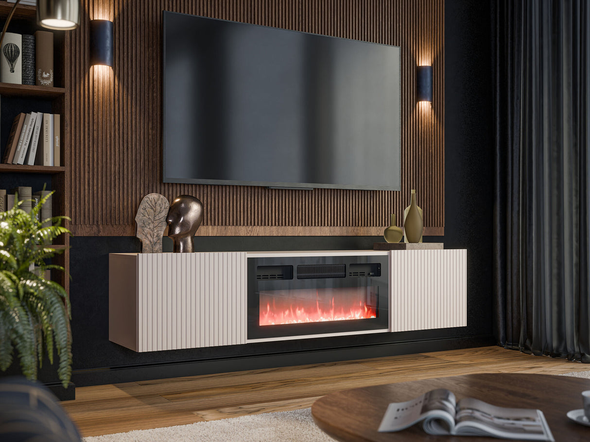 TV-állvány Szafka RTV ALESKA 180 EF + kominek, Szín: Kasmír