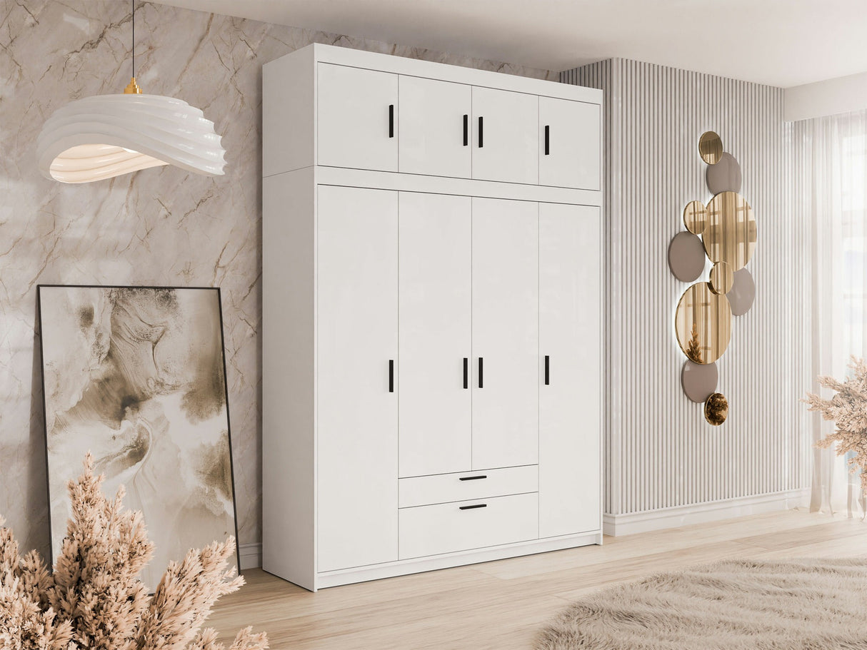 Gardróbszekrény ELENA (Melen 4D), Szín: Fehér