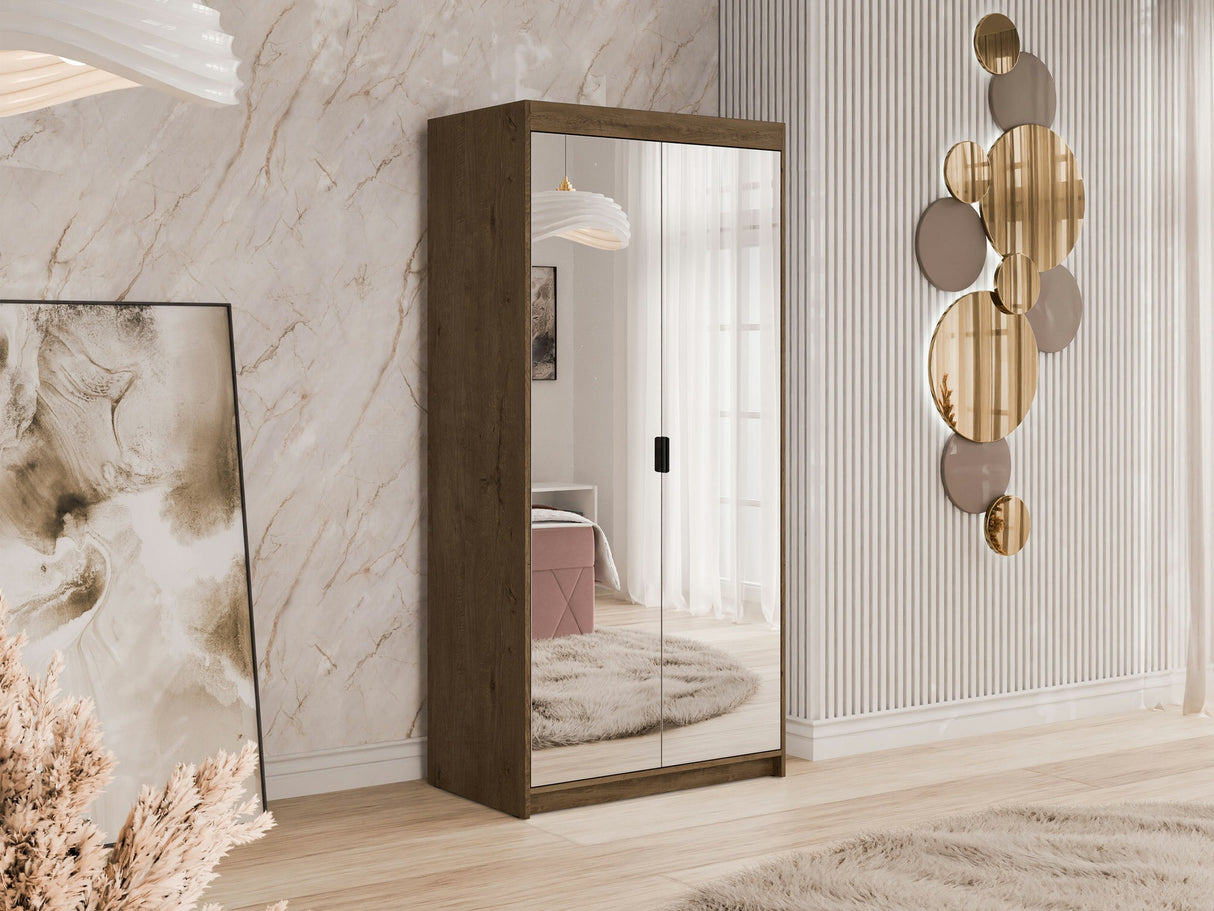 Gardróbszekrény Szafa ELENA 2D z lustrem, Szín: Lefkas tölgy