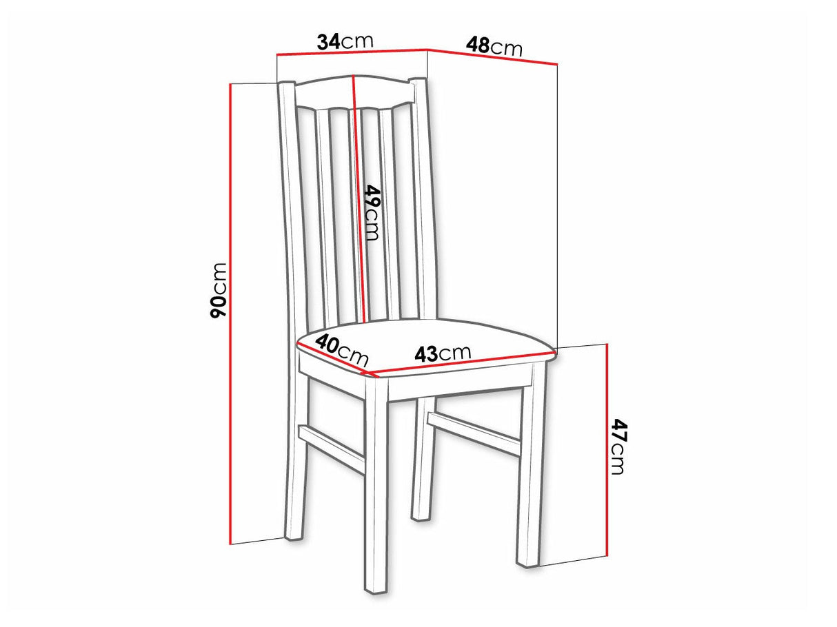 Szék Krzesło BOS 12 DR, Kárpit: Paros 2, Fa színe: Fekete