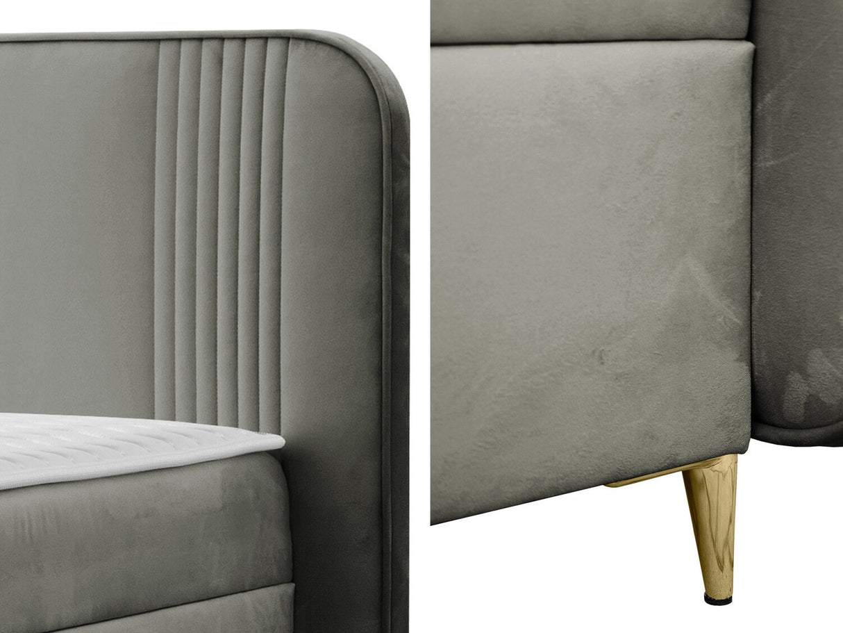 Kontinentális ágy Łoże kontynentalne FANDY 120x200 + topper M, Szín: Magic Velvet 2217, Alvó felület mérete: 180 x 200 cm