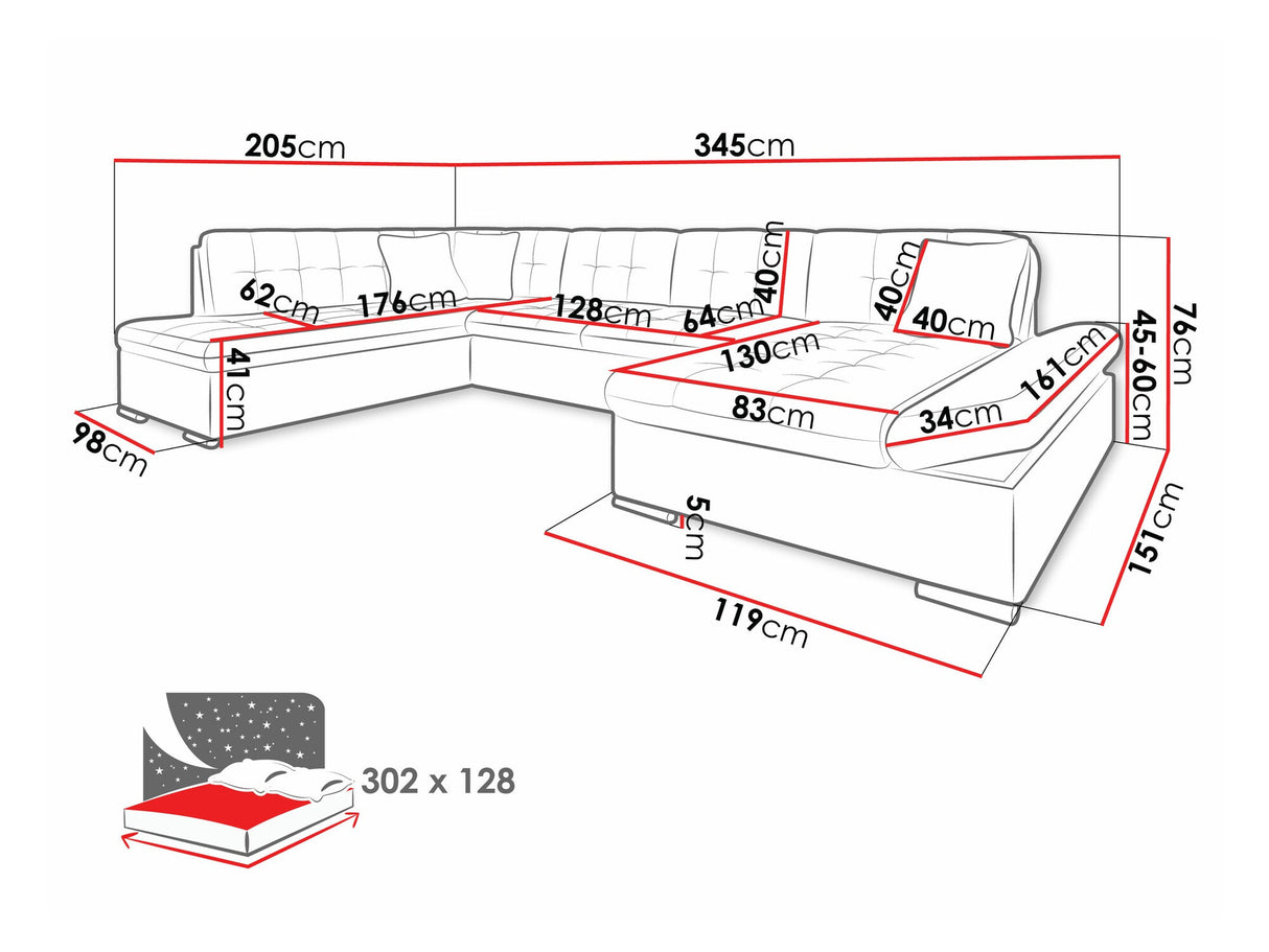 Sarokkanapé Bergen (Genero), Szín: Coral 65, Változatok: Balos