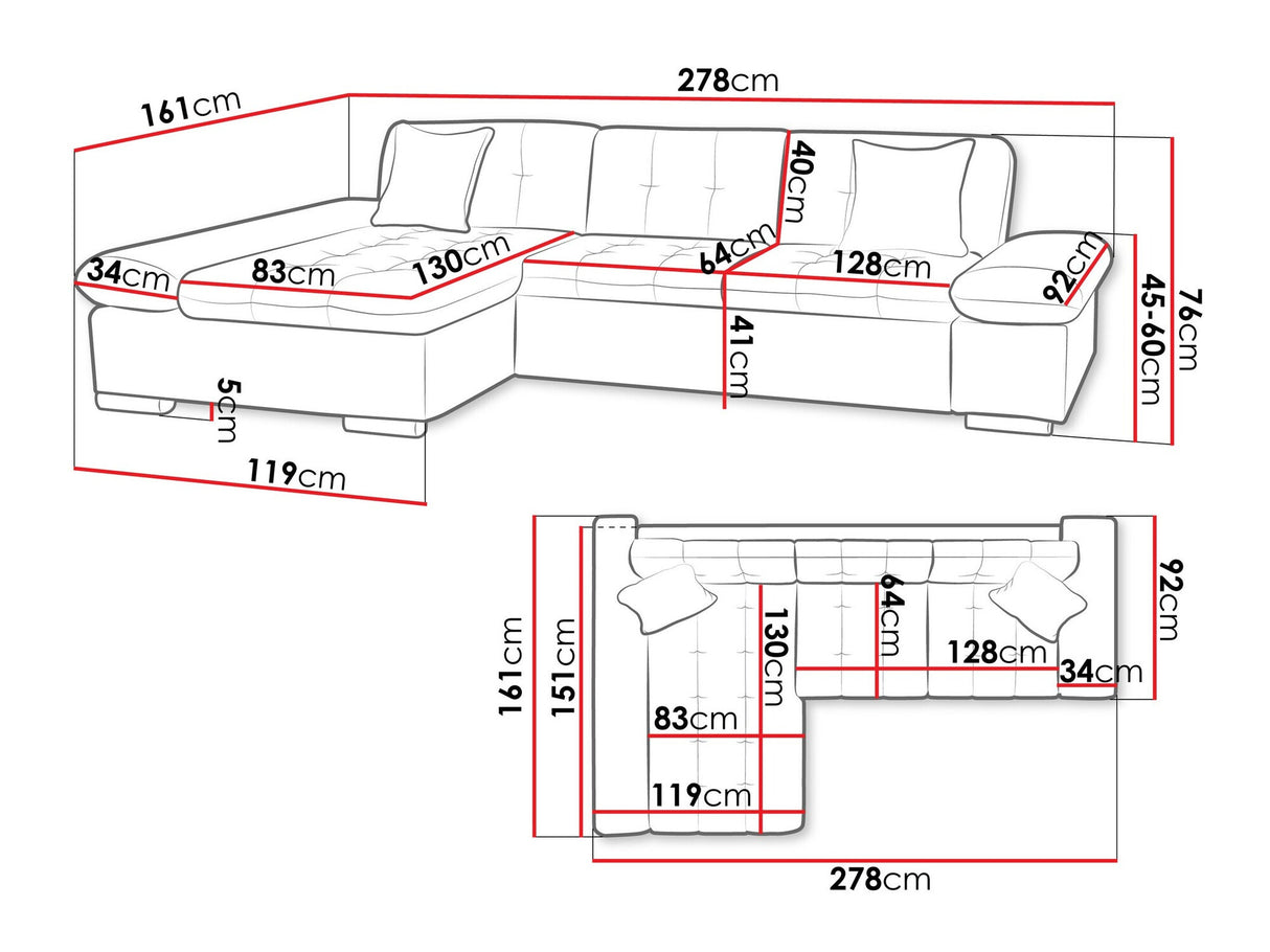 Sarokkanapé Montana (Premium), Szín: Clara 215.11, Változatok: Balos
